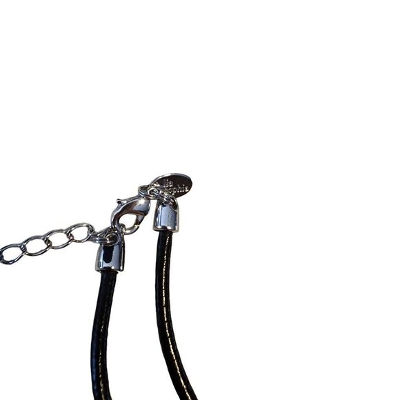 Lia Sophia De Orse Black & Silver Mother of Pearl Teardrop Necklace - Picture 4 of 4